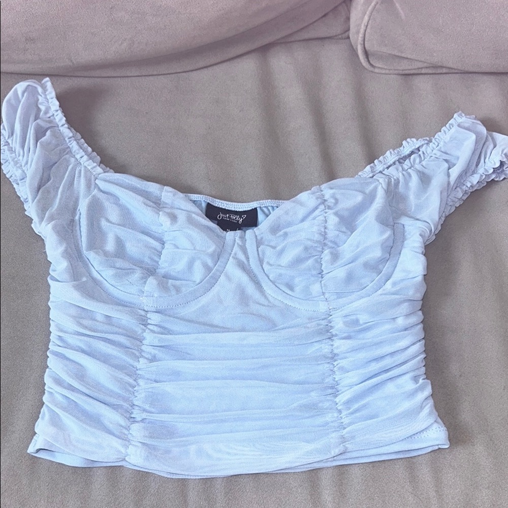 Women's Light Blue Ruched Top